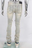 Acid washed Cargo Skinny Jeans Men
