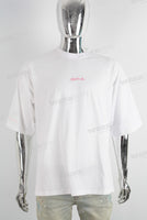 White Oversize Pink Digital Print  T shirt Men