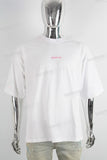 White Oversize Pink Digital Print  T shirt Men
