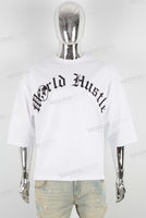 White screen print t shirt