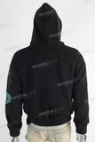 Black embroidered hooded jacket