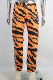 Orange leopard print slimming jeans