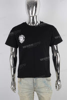 Black digital print slim fit t shirt