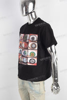 Black digital print t shirt