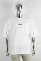 White Oversize Blue Digital Print  T shirt Men