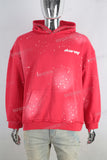 Red paint splatters rhinestone hoodie