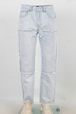 Blue distressed carpenter double knee jeans
