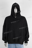 Black unisex patchwork hoodie