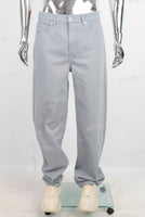 Blue baggy straight jeans men