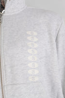 Grey digital print hooded jacket