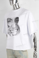 White digital print t shirt