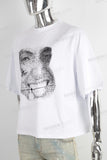 White digital print t shirt