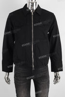 Black zip up denim jacket