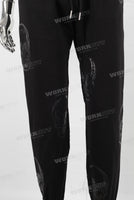 Black skull patch binding feet pants men