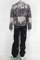 Digital printcargo jacket and patchwork flare jeans