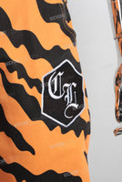 Orange leopard print slimming jeans