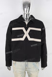 Black patchwork zip up jacket