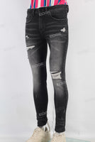 Black damaged skinny jeans