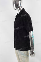 Black Blouse Plaid Golf Polo Shirt Men