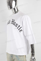 White screen print t shirt