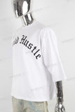 White screen print t shirt