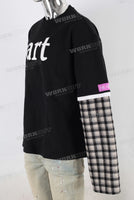 Black digital print patchwork long shirt