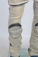 Acid washed Cargo Skinny Jeans Men