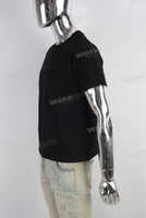Black digital print slim fit t shirt