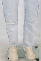 Blue distressed carpenter double knee jeans