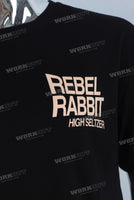 Black heavyweight digital print t shirt