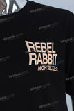 Black heavyweight digital print t shirt