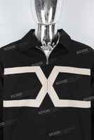 Black patchwork zip up jacket