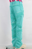 Cyan damaged boot cut jeans