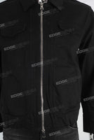 Black zip up denim jacket