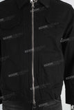 Black zip up denim jacket