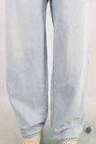 Blue straight acid washed jeans