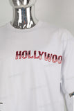 White heavyweight digital print t shirt