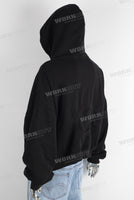 Black unisex patchwork hoodie