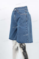 Men Blue Baggy Denim Shorts Custom High Quality Short Jeans