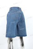 Men Blue Baggy Denim Shorts Custom High Quality Short Jeans