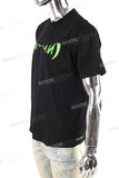 Custom Logo Graphic Men Mock Neck Black Cotton Oversized T Shirts