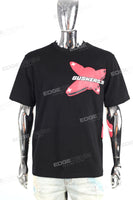 Wholesale Custom Logo Screen Printing Black Cotton Loose T shirt