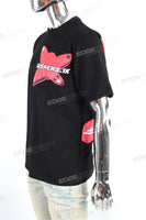 Wholesale Custom Logo Screen Printing Black Cotton Loose T shirt