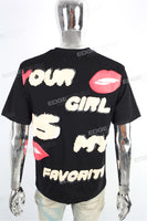 Wholesale Custom Logo Screen Printing Black Cotton Loose T shirt