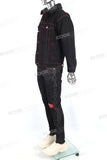 Factory Custom Men Black Denim Jacket And Ripped Jeans Set