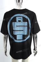 Men Round Neck Black Cotton Digital Print T Shirts
