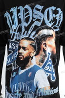 Men Round Neck Black Cotton Digital Print T Shirts