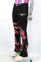 Wholesale Men Streetwear Fashion Black Flare Pants