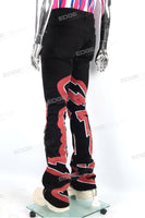 Wholesale Men Streetwear Fashion Black Flare Pants