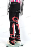 Wholesale Men Streetwear Fashion Black Flare Pants